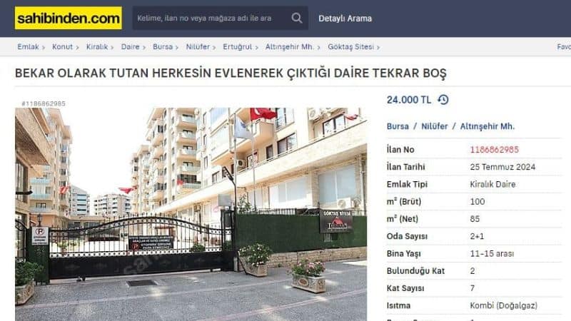 Sahibinden. com’da ki ilan