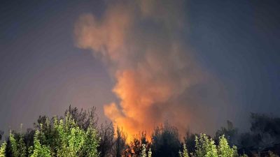 İzmir’deki orman yangını yerleşim yerlerini tehdit ediyor