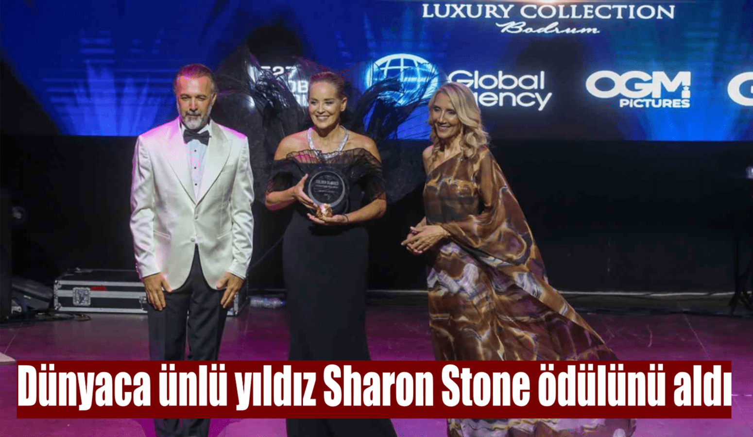 Dünyaca ünlü yıldız Sharon Stone ödülünü aldı