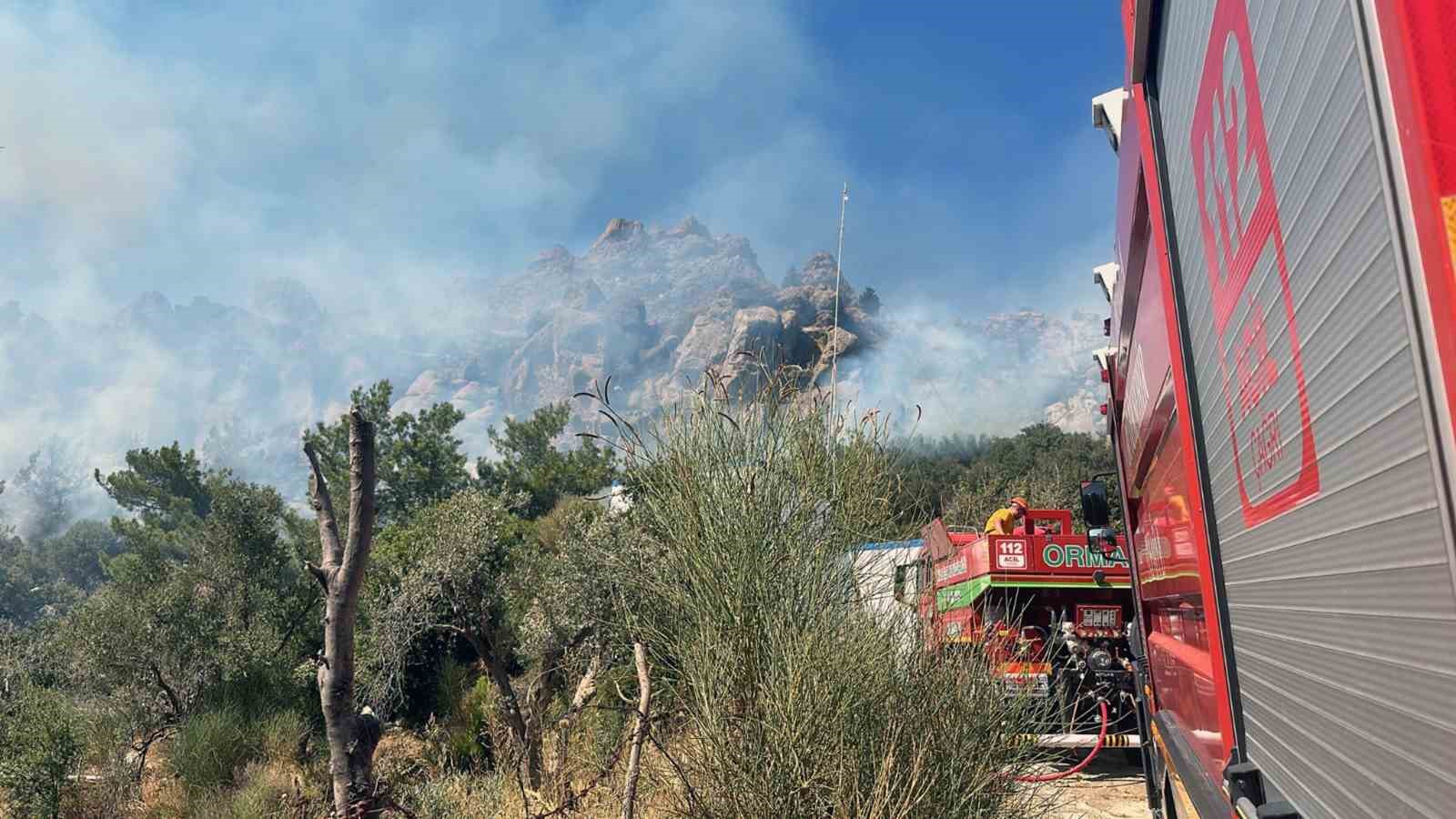 Bodrum’da çıkan yangın MUSKİ’nin arıttığı su ile söndürüldü