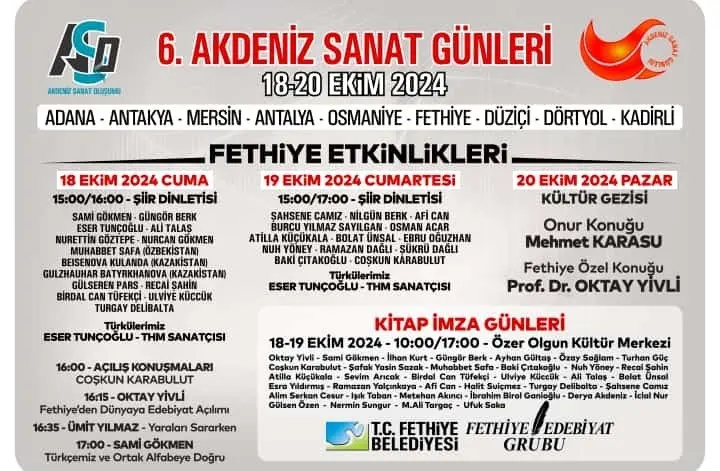 Fethiye’de 6. Akdeniz Sanat Günleri başlıyor