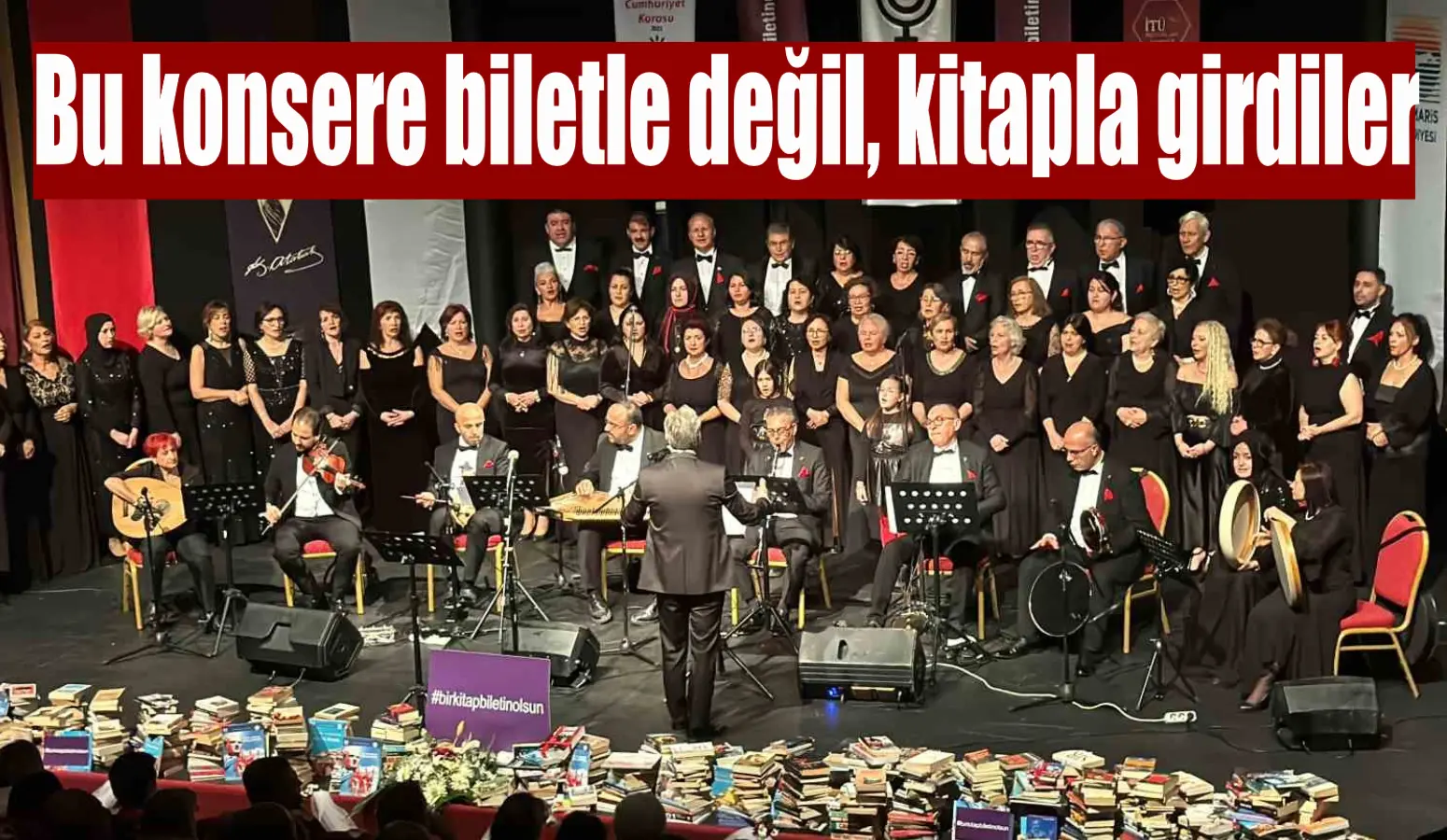 Bu konsere biletle değil, kitapla girdiler