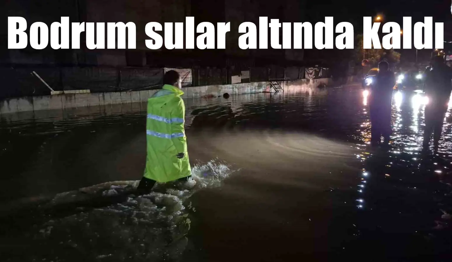 Muğla’nın Bodrum ilçesinde gece saatlerinde etkili olan sağanak yağışta dereler