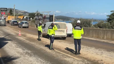 Muğla'nın Bodrum ilçesinde jandarma ekiplerince yapılan 1 saatlik denetimde kural