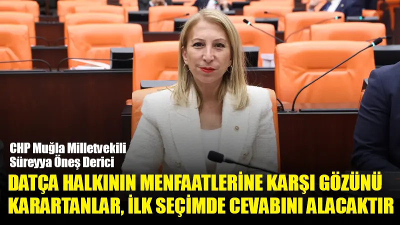 CHP Muğla Milletvekili Süreyya Öneş Derici, TBMM Genel Kurulu’nda yaptığı